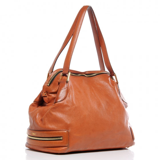 Leather Cary Zipped Shoulder Bag Whiskey