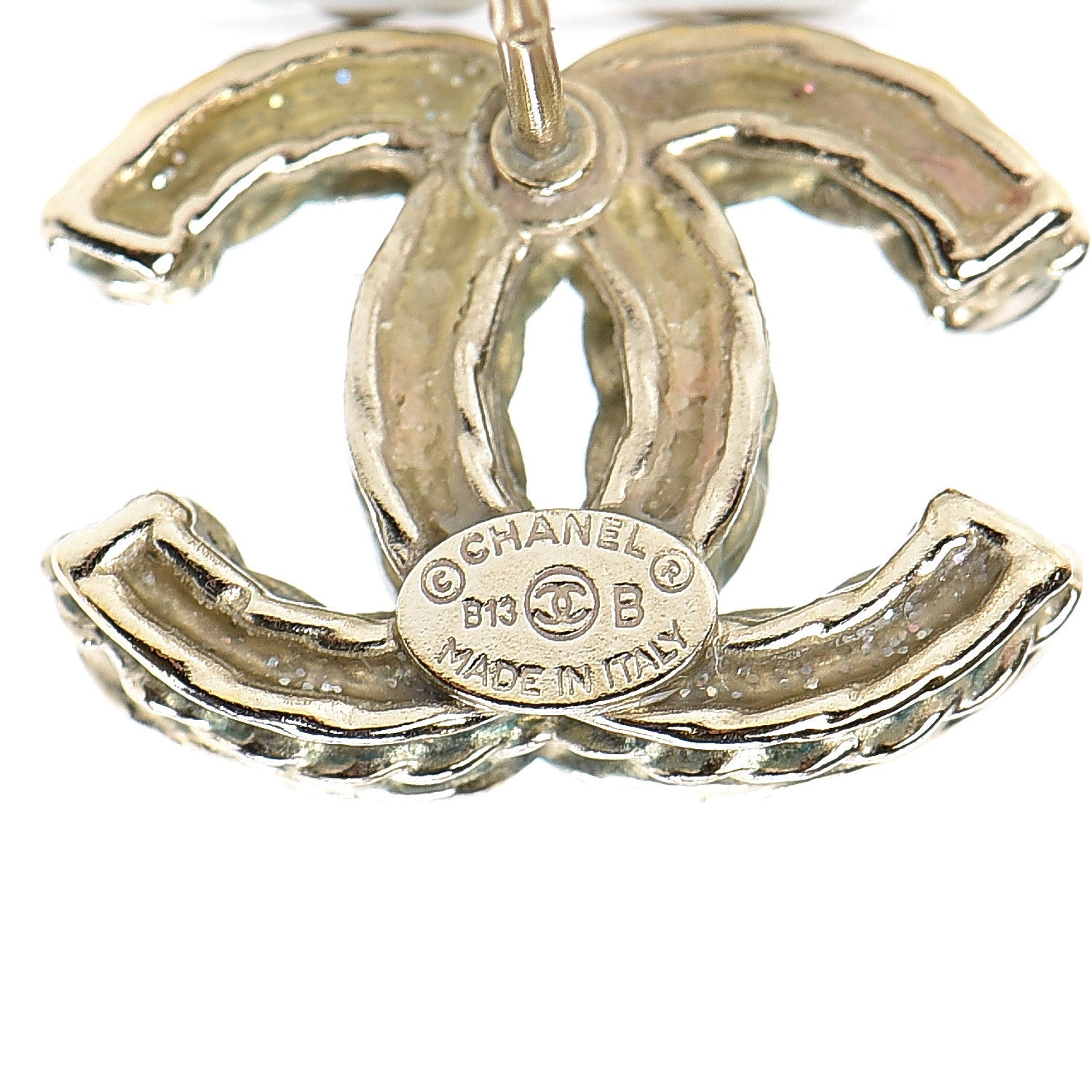 Chanel Crystal CC Earrings Gold 4 of 4