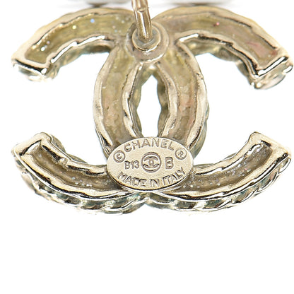 Chanel Crystal CC Earrings Gold 4 of 4