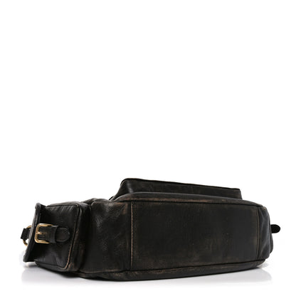Miu Miu Distressed Nappa Large Multi Pocket Hobo Sand Coffee 4 of 9