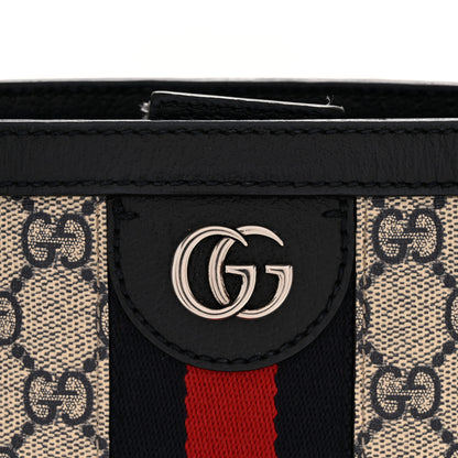 Gucci GG Supreme Monogram Textured Calfskin Web Medium Ophidia Shopping Tote Beige Blue 13 of 15
