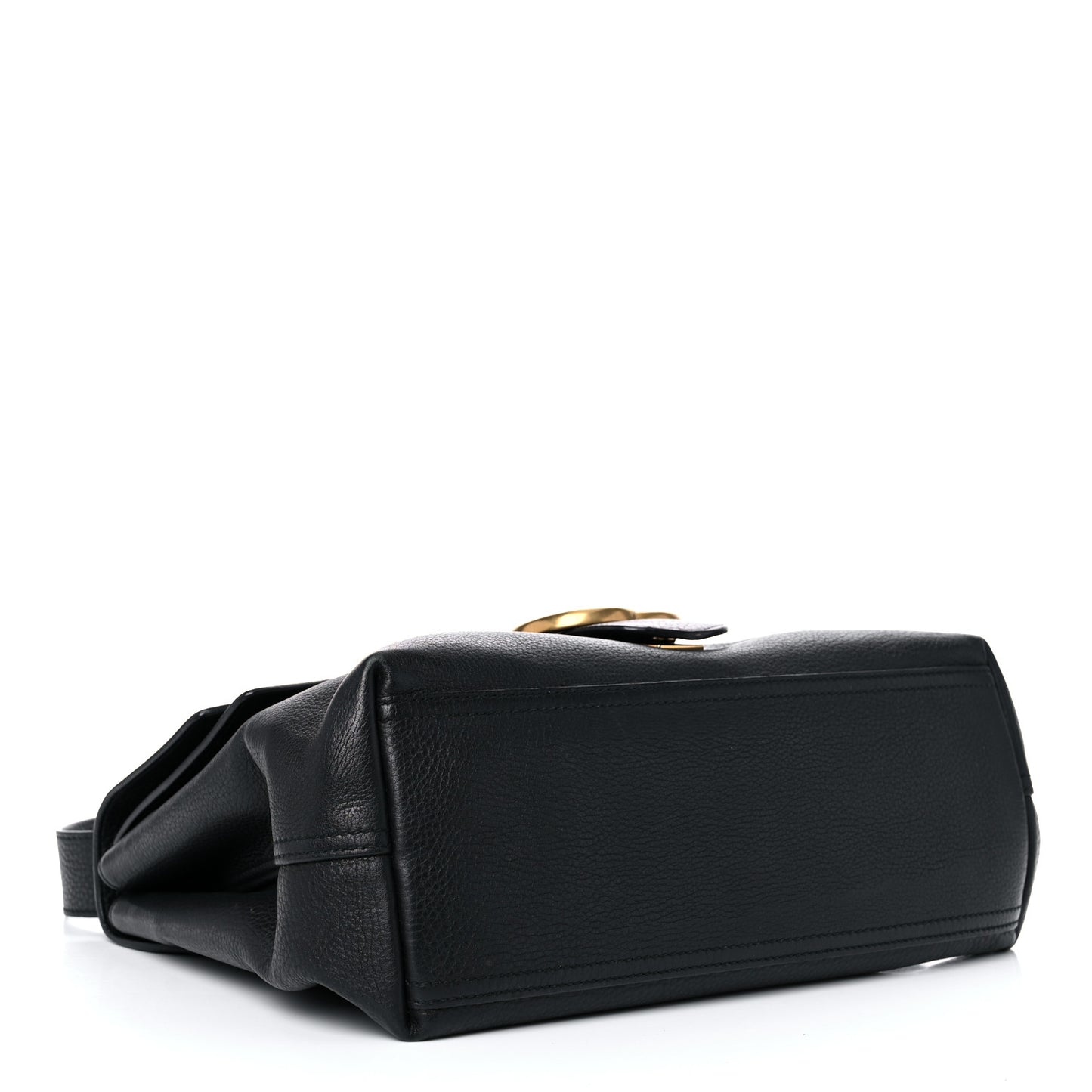 Calfskin Large GG Marmont Shoulder Bag Black