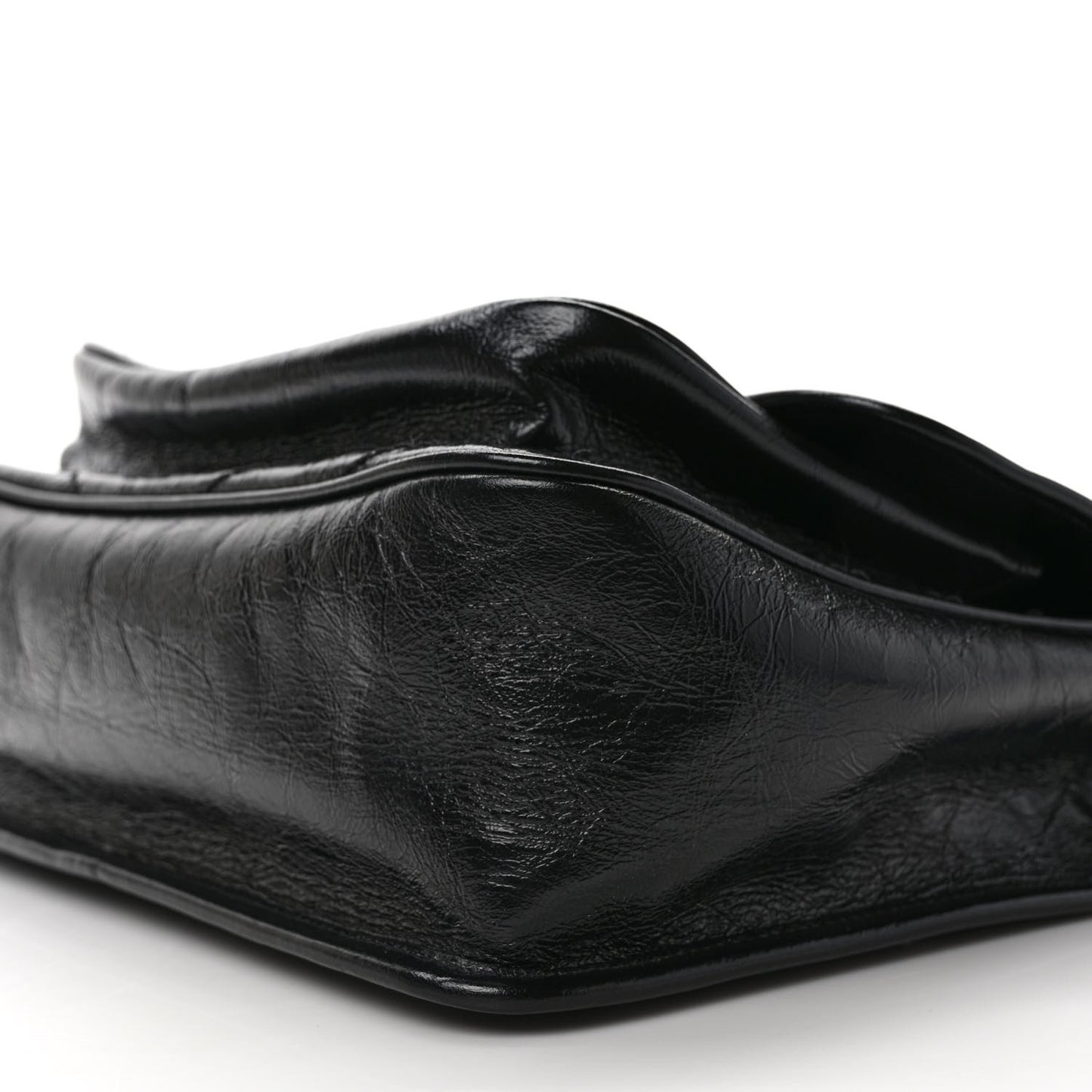Crinkled Calfskin Matelasse Monogram Medium Niki Chain Satchel Black