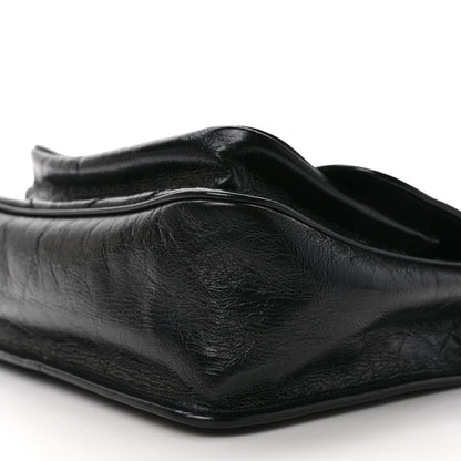 Saint Laurent Crinkled Calfskin Matelasse Monogram Medium Niki Chain Satchel Black 8 of 10