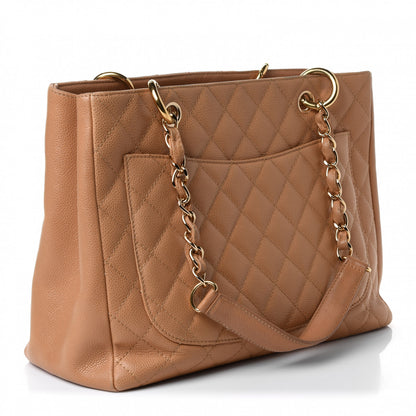 Chanel Caviar Quilted Grand Shopping Tote GST Beige Clair 2 of 4