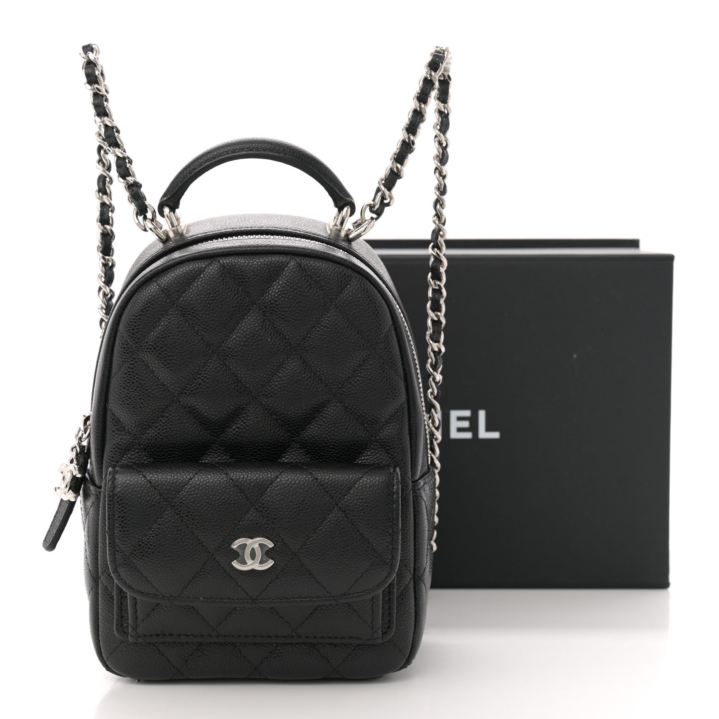 Caviar Quilted CC Mini Classic Backpack Black