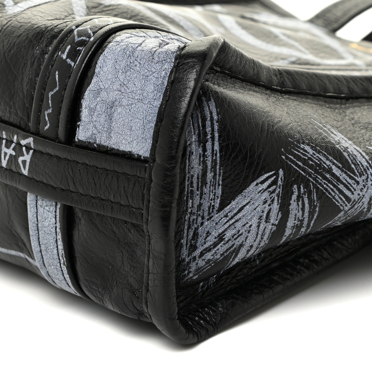 Agneau Arena Graffiti All Over XS Bazar Shopper Tote Black White