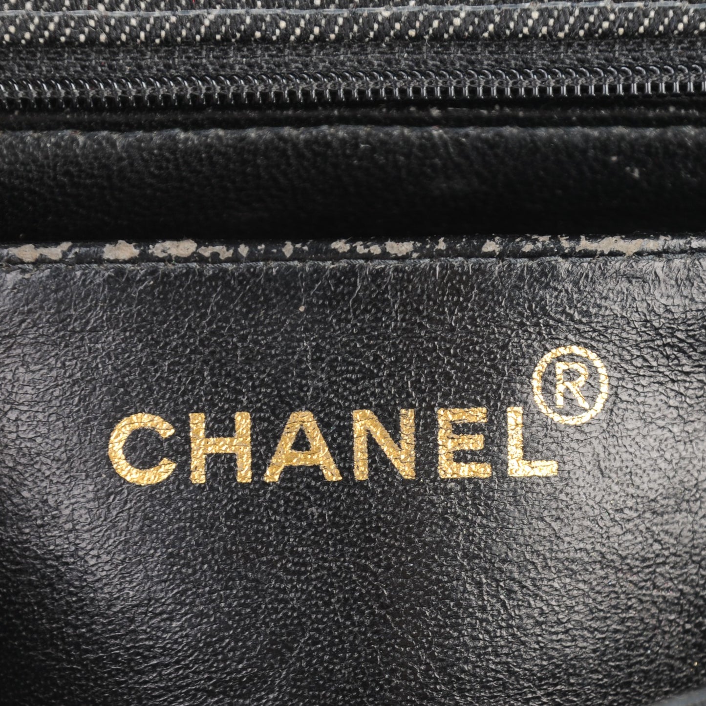 Denim Quilted Mini Square Flap Black