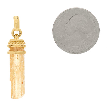 David Yurman 18K Yellow Gold Diamond Imperial Topaz Wrapped Amulet Pendant 2 of 5