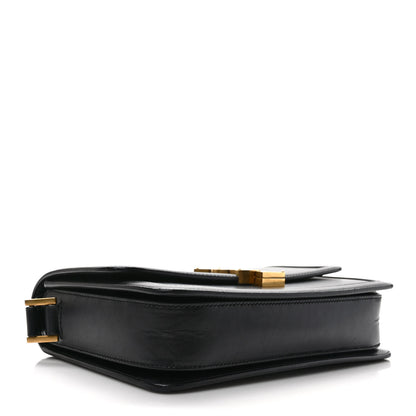 Saint Laurent Box Calfskin Monogram Medium Solferino Satchel Black 4 of 12