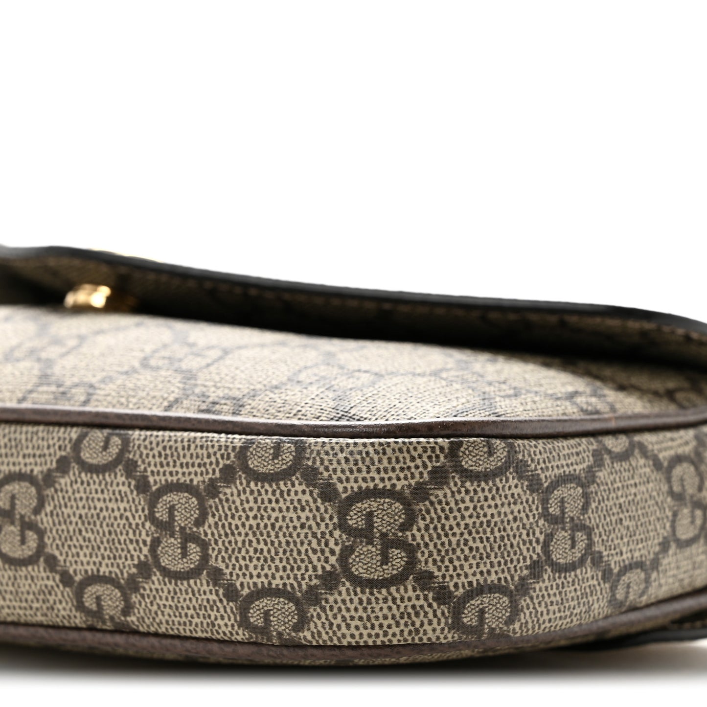 GG Supreme Monogram Textured Dollar Calfskin Web Mini Ophidia Envelope Shoulder Bag Beige Ebony New Acero