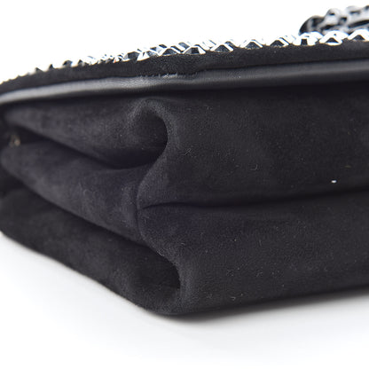 Versace Suede Palazzo Crystal Chain Evening Bag Black 8 of 9