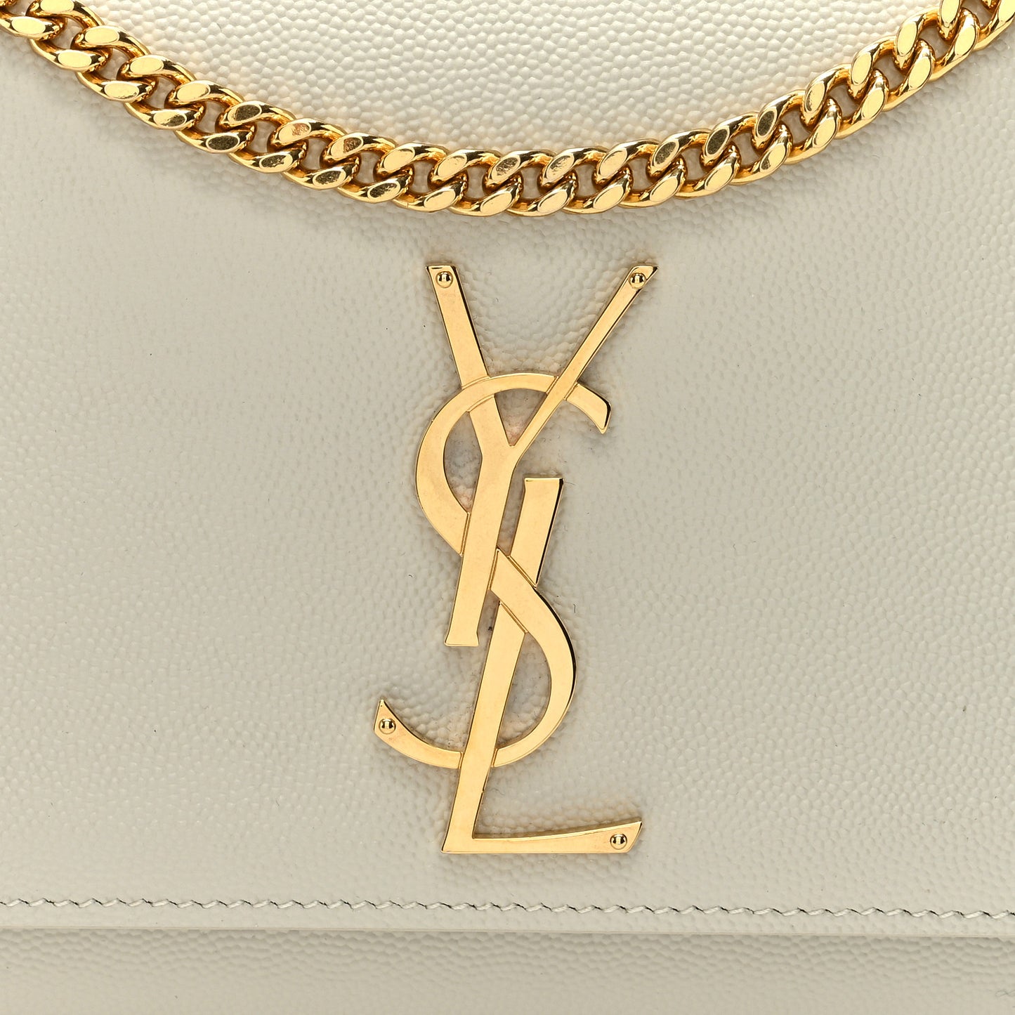 Grain De Poudre Medium Classic Monogram Kate Satchel Crema Soft