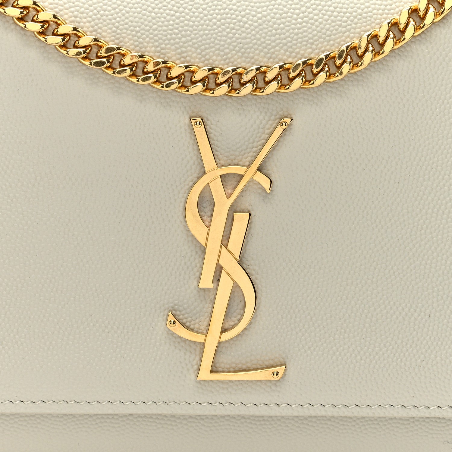 Saint Laurent Grain De Poudre Medium Classic Monogram Kate Satchel Crema Soft 7 of 9