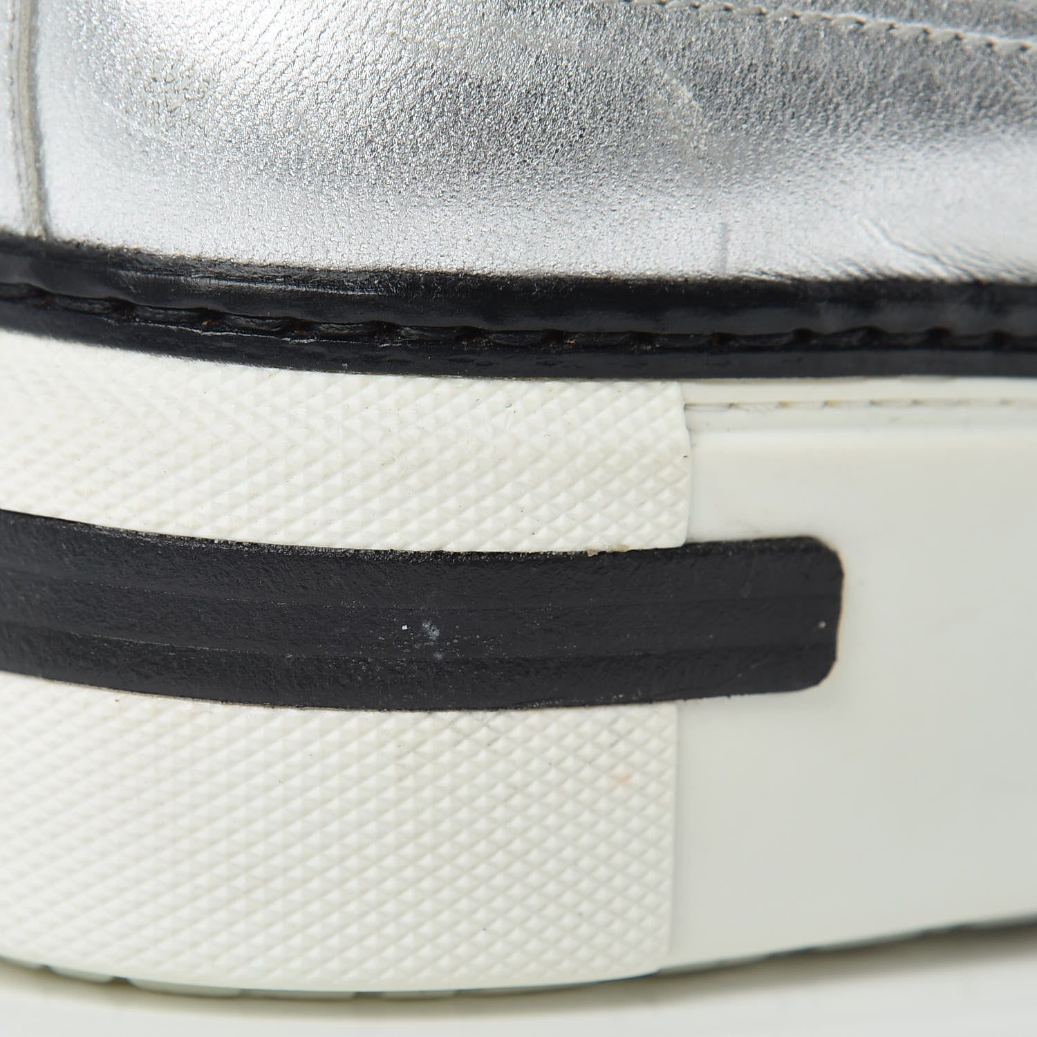 Hermes Metallic Nappa Polo Sneakers 38 Argent Black 13 of 17