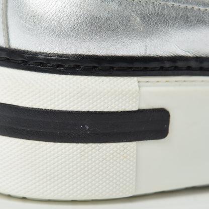 Hermes Metallic Nappa Polo Sneakers 38 Argent Black 13 of 17