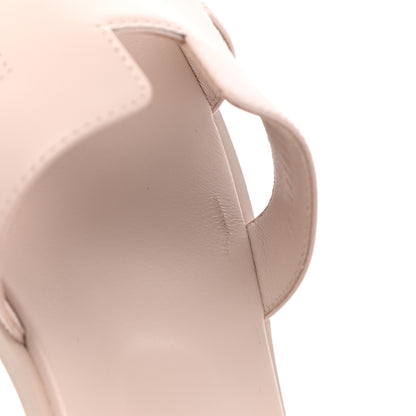 Hermes Box Calfskin Oran Sandals 38 Rose Pale 9 of 10