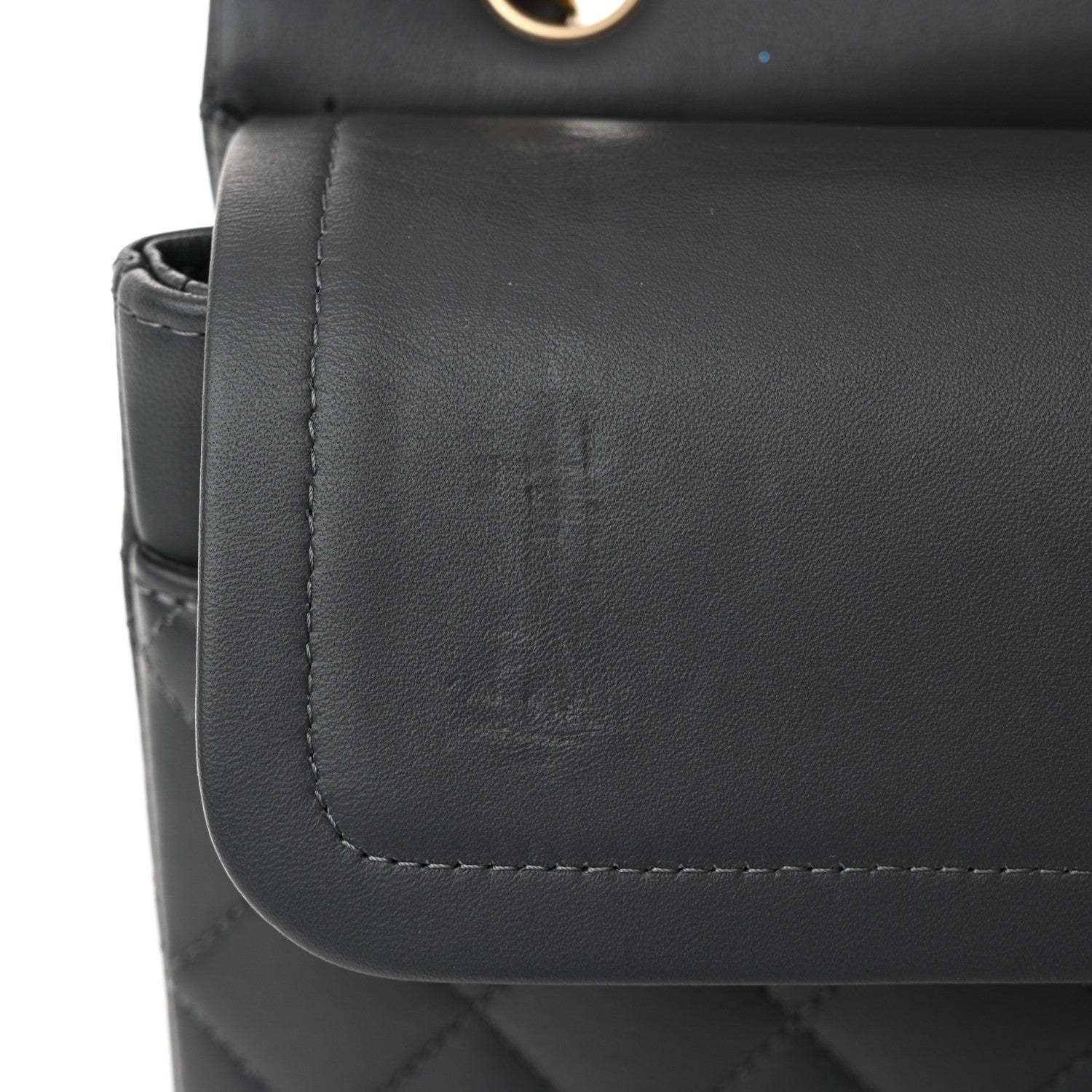 Chanel Lambskin Quilted Medium Double Flap Dark Grey 11 of 12