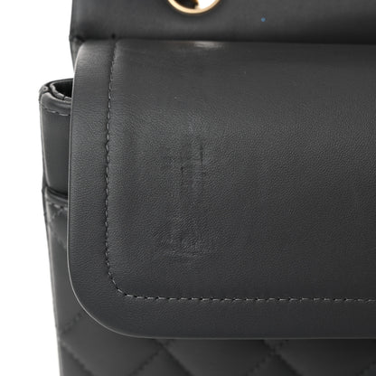 Chanel Lambskin Quilted Medium Double Flap Dark Grey 11 of 12