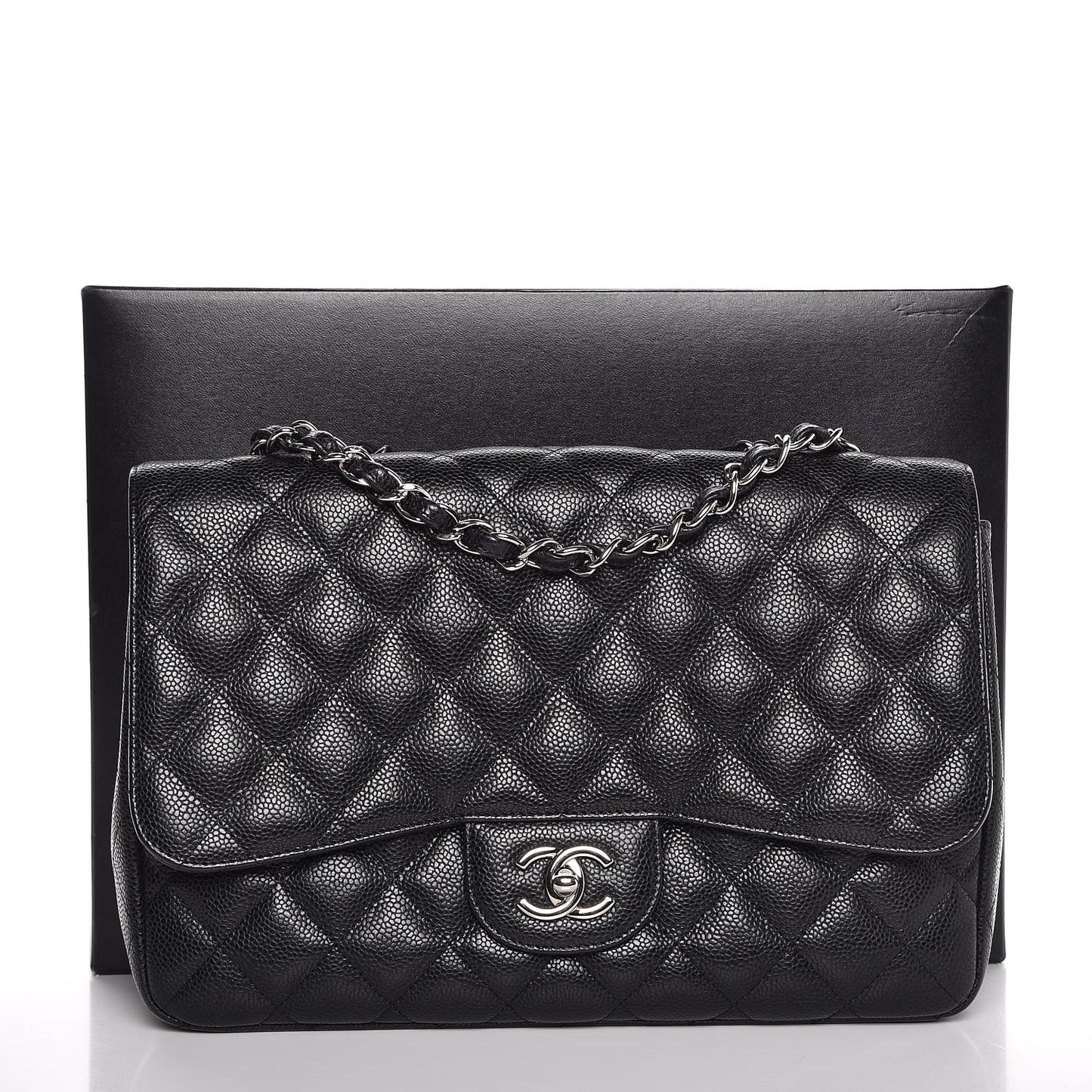Caviar Quilted Jumbo Single Flap Black
