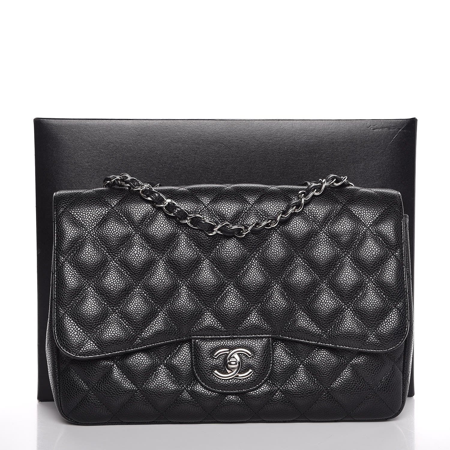 Chanel Caviar Quilted Jumbo Single Flap Black 8 of 8