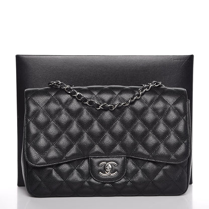 Chanel Caviar Quilted Jumbo Single Flap Black 8 of 8