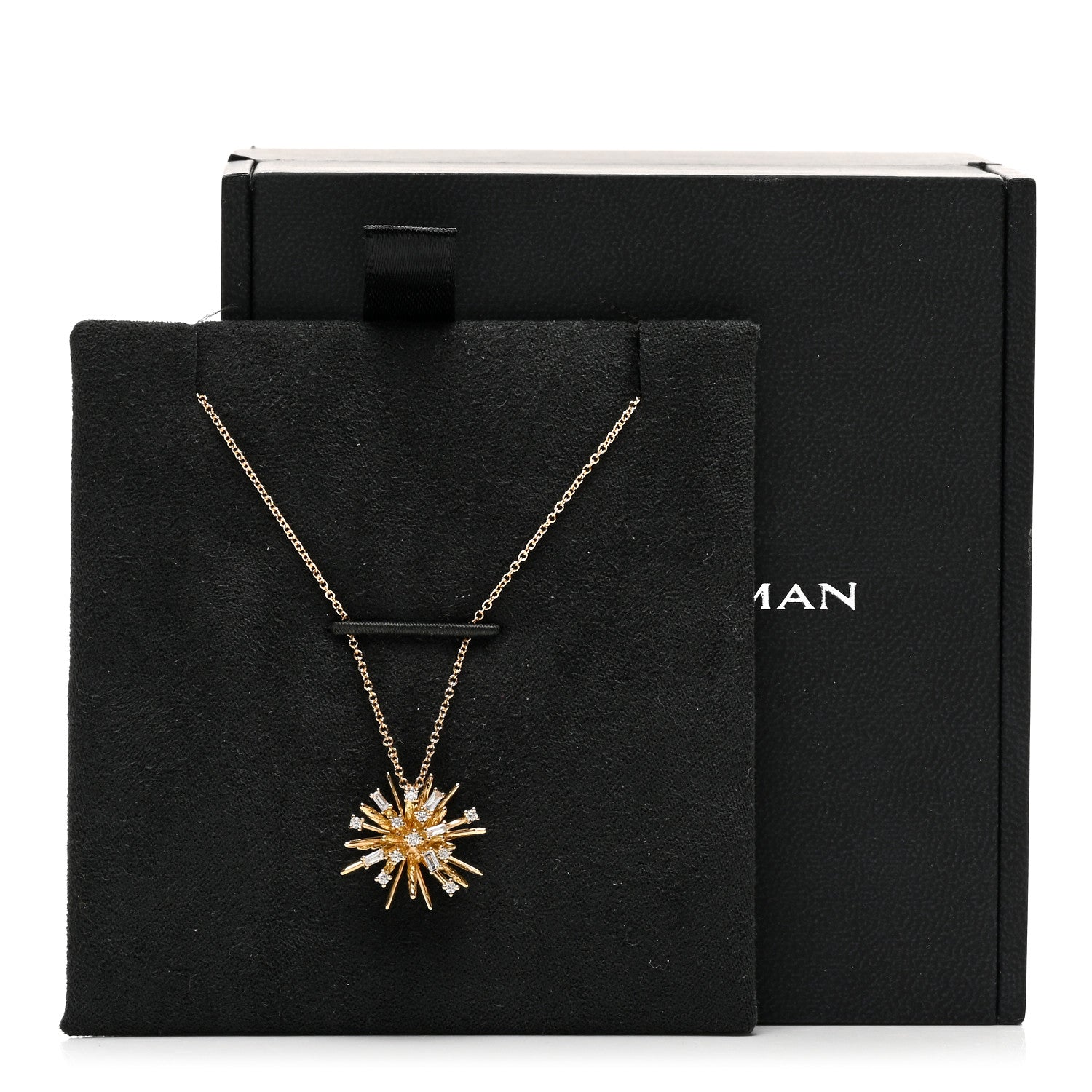 David Yurman 18K Yellow Gold Diamond Small Supernova Pendant Necklace 5 of 5
