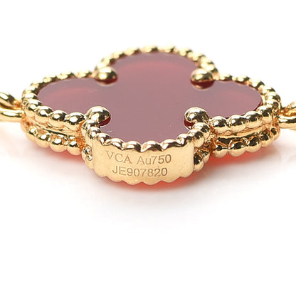 Van Cleef & Arpels 18K Yellow Gold Carnelian 5 Motifs Vintage Alhambra Bracelet 4 of 5