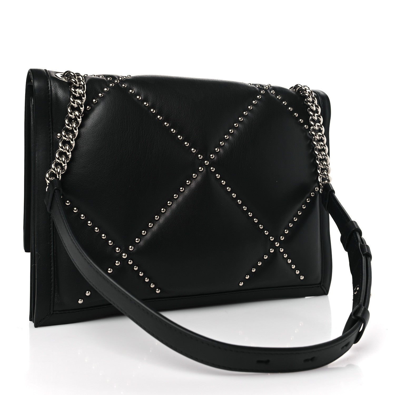 Salvatore Ferragamo Calfskin Studded Small Viva Bow Shoulder Bag Schwarz 3 of 9