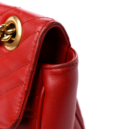 Gucci Calfskin Matelasse Small GG Marmont Shoulder Bag Hibiscus Red 20 of 21