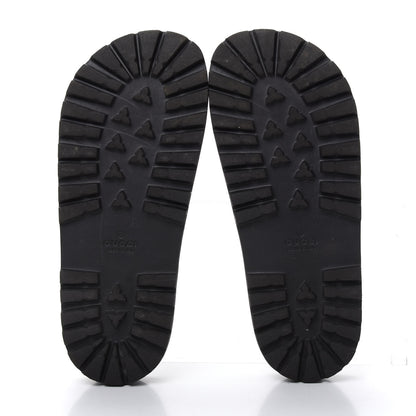 Gucci Rubber Web Mens Lug Sole Slide Sandals 5 Black Green Red 6 of 10