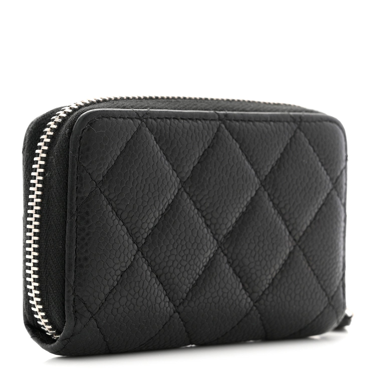 Chanel Caviar Quilted Zip Coin Purse Black 3 of 9