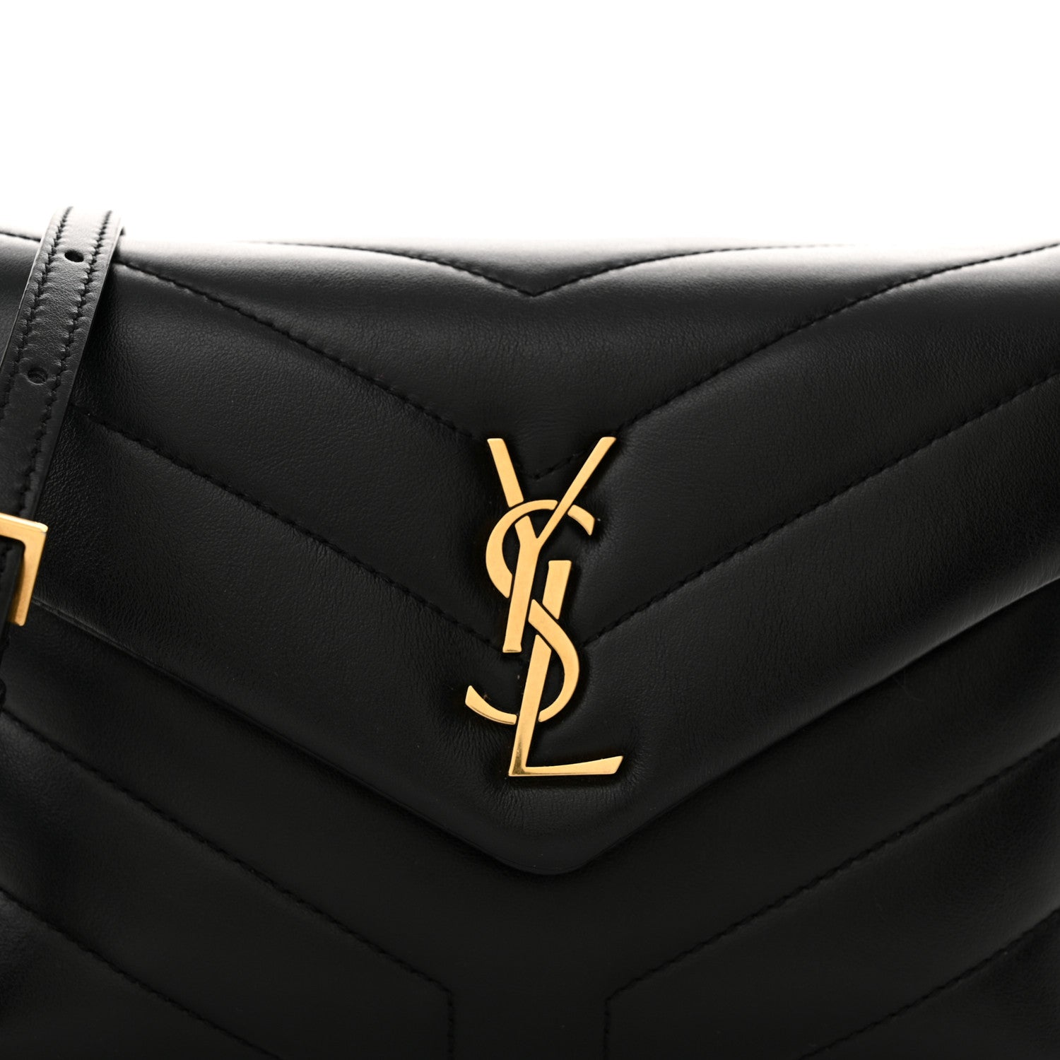 Saint Laurent Calfskin Y Quilted Monogram Toy Loulou Crossbody Bag Black 8 of 10