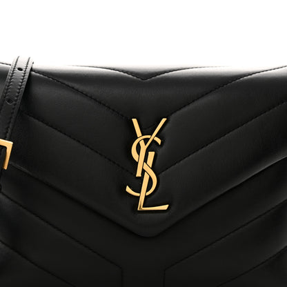 Saint Laurent Calfskin Y Quilted Monogram Toy Loulou Crossbody Bag Black 8 of 10
