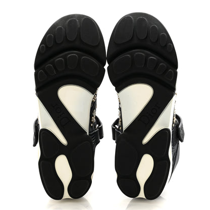 Christian Dior Neoprene Technical Canvas Crystal Embellished Dior Fusion Sneakers 36 Gris Fonce 7 of 8