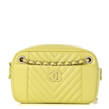 Chanel Calfskin Quilted Daily Chevron Camera Case Light Green 1 of 12