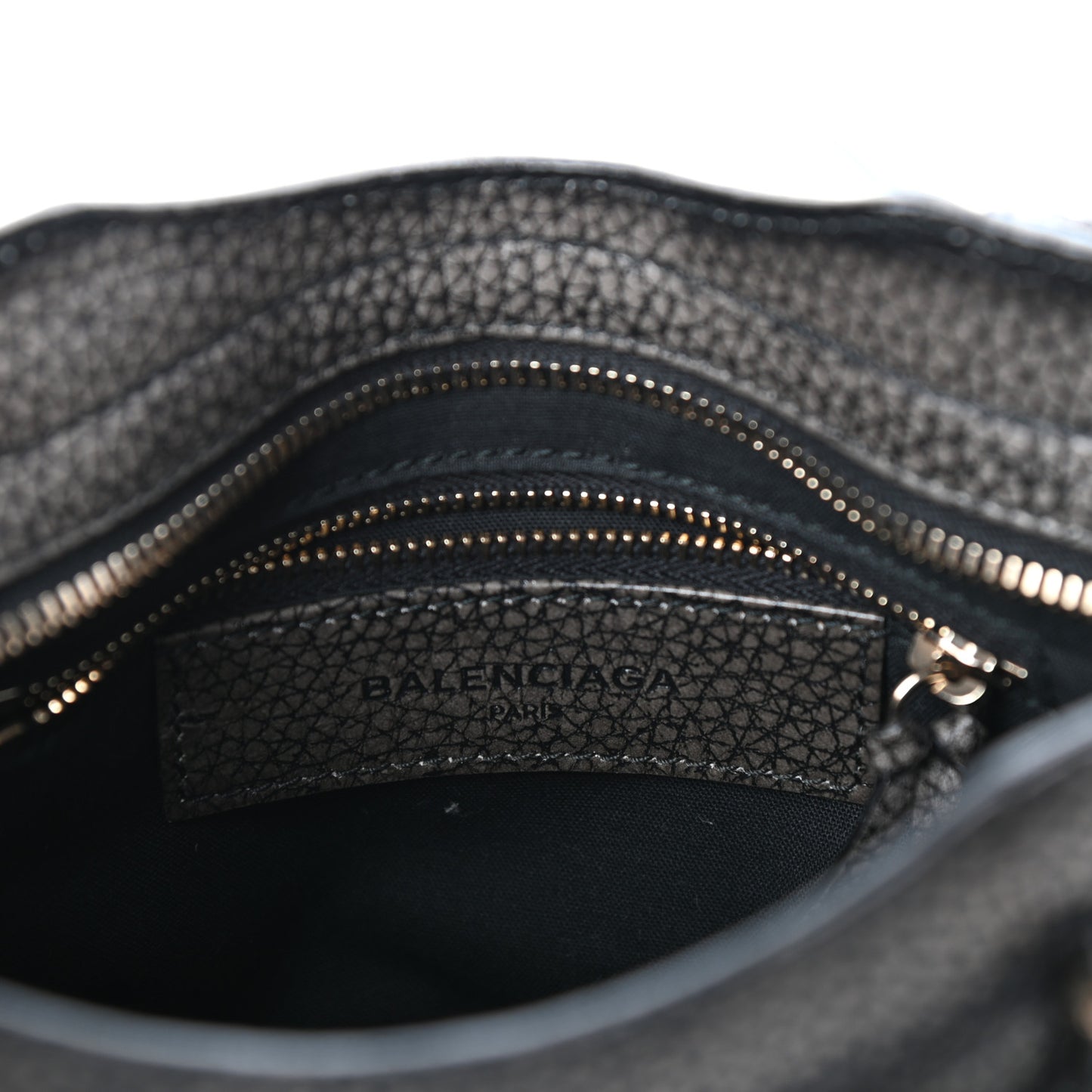 Grained Calfskin Classic Gold Hardware Mini City Ombre Grey Gradient