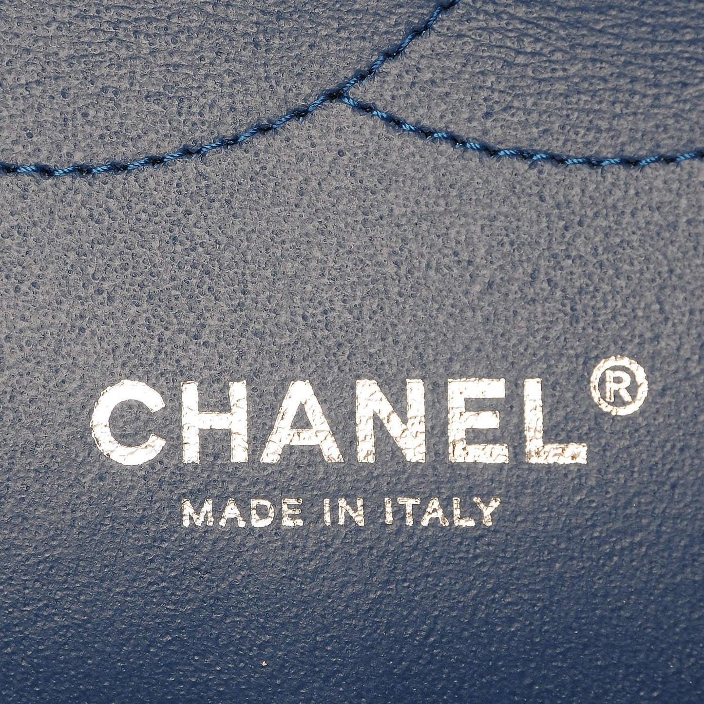 Caviar Chevron Quilted Jumbo Double Flap Blue