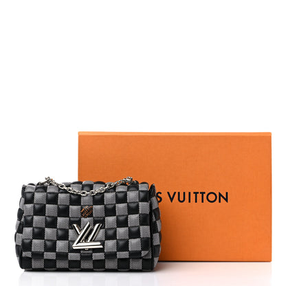 Louis Vuitton Calfskin Damier Twist Shoulder Bag BB Black White 10 of 10