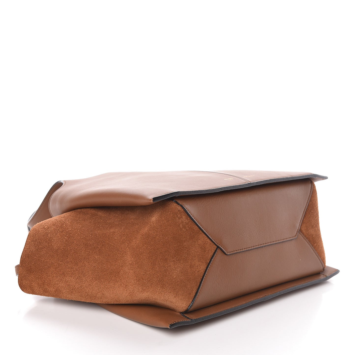 Smooth Calfskin Suede Small Tri-Fold Bag Havana