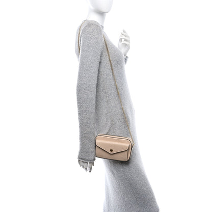 Gucci Calfskin GG Super Mini Debossed Chain Wallet Light Beige 2 of 10