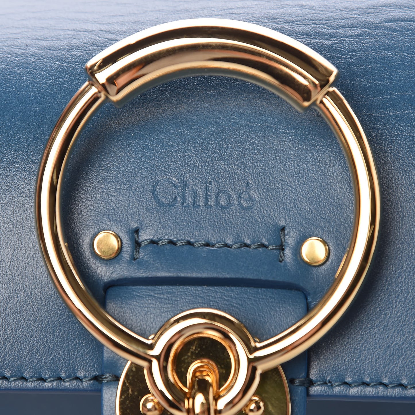 Calfskin Small Tess Bag Vinyl Blue