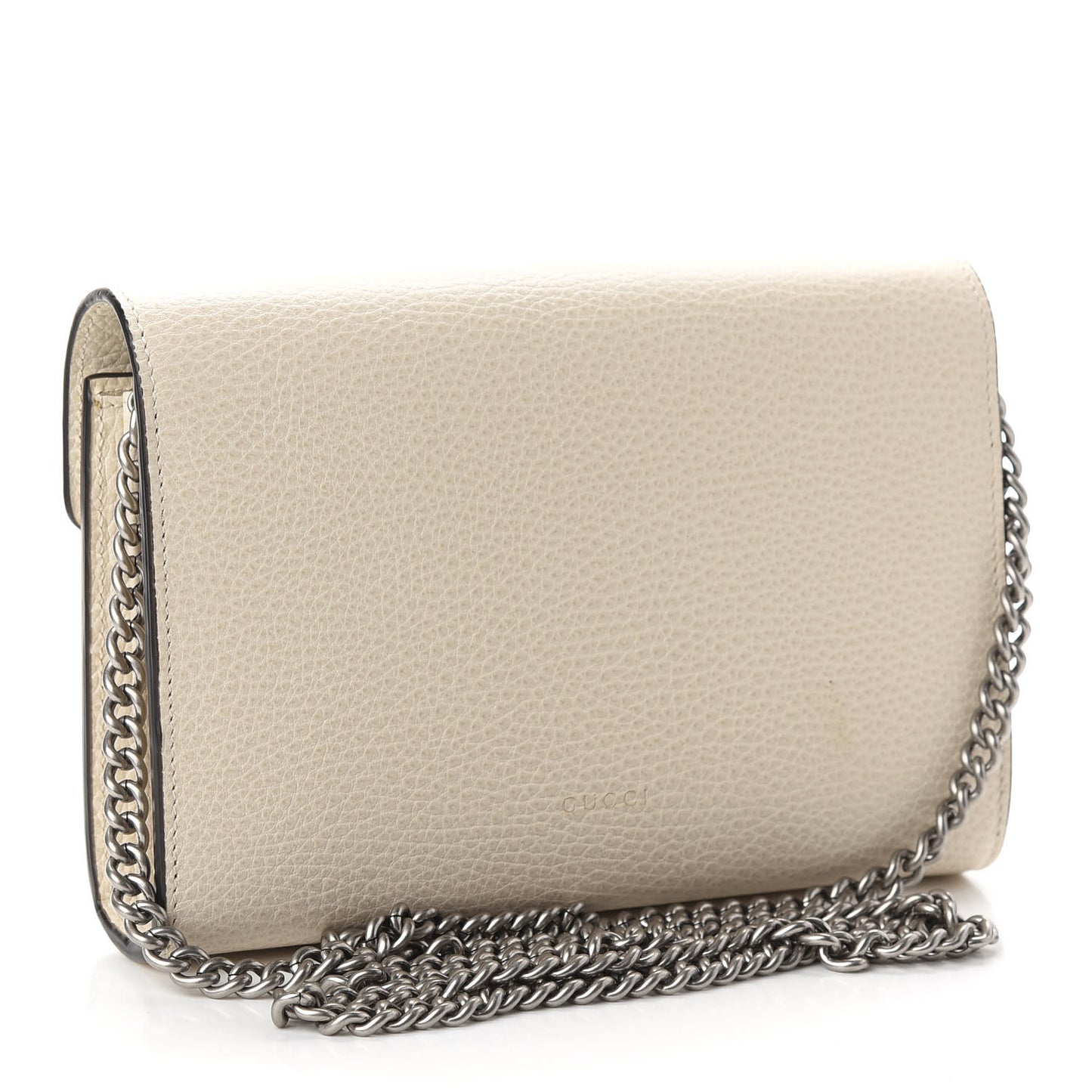 Dollar Calfskin Mini Dionysus Chain Wallet Mystic White
