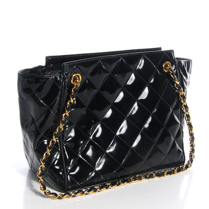 Chanel Patent Quilted Shoulder Bag Black 3 of 8