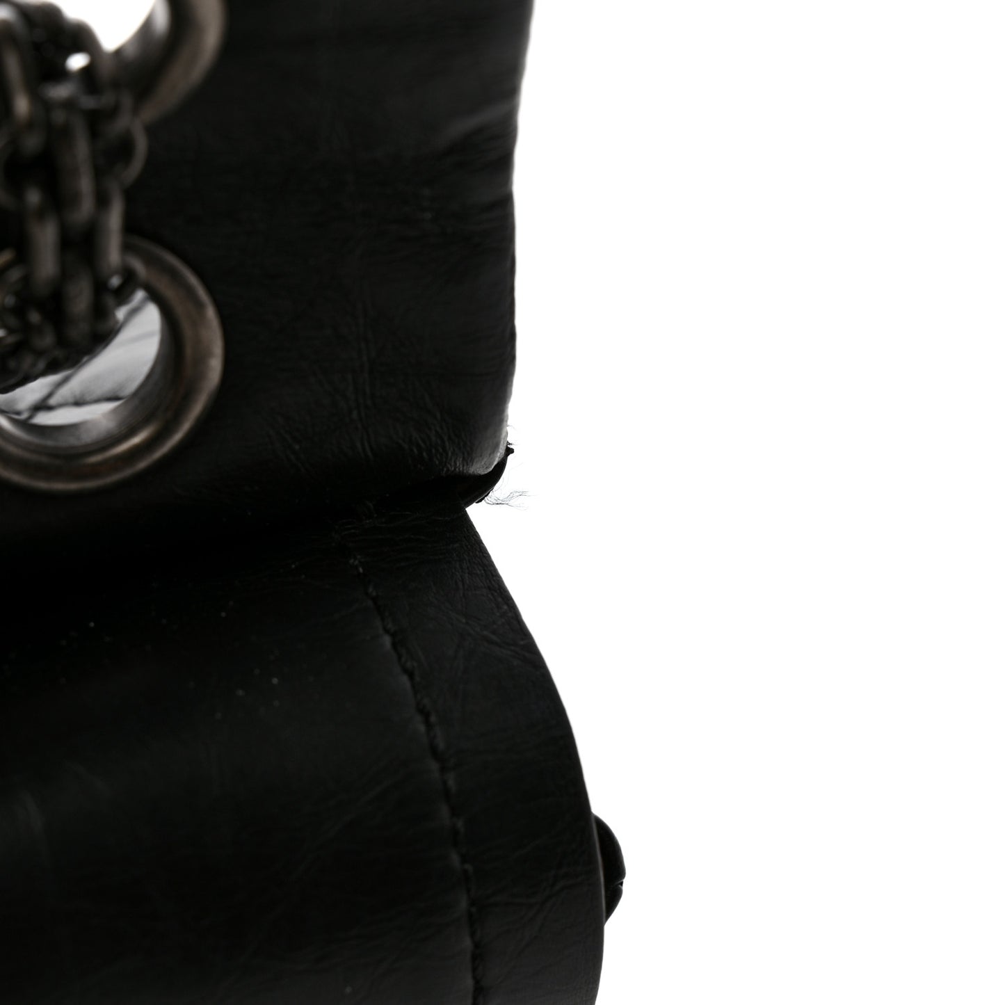 Aged Calfskin Quilted 2.55 Reissue 225 Flap Black