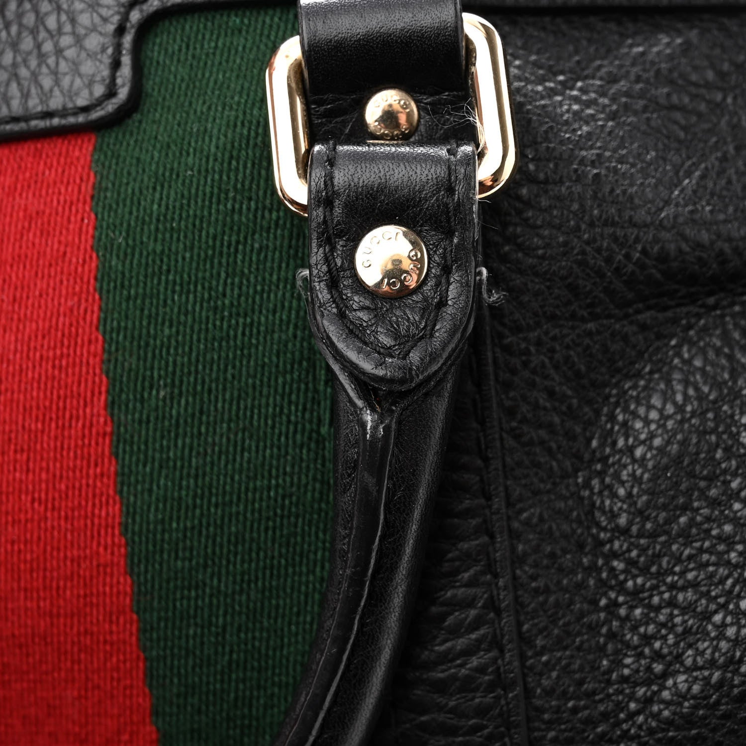 Gucci Calfskin Vintage Web Medium Boston Black 14 of 15