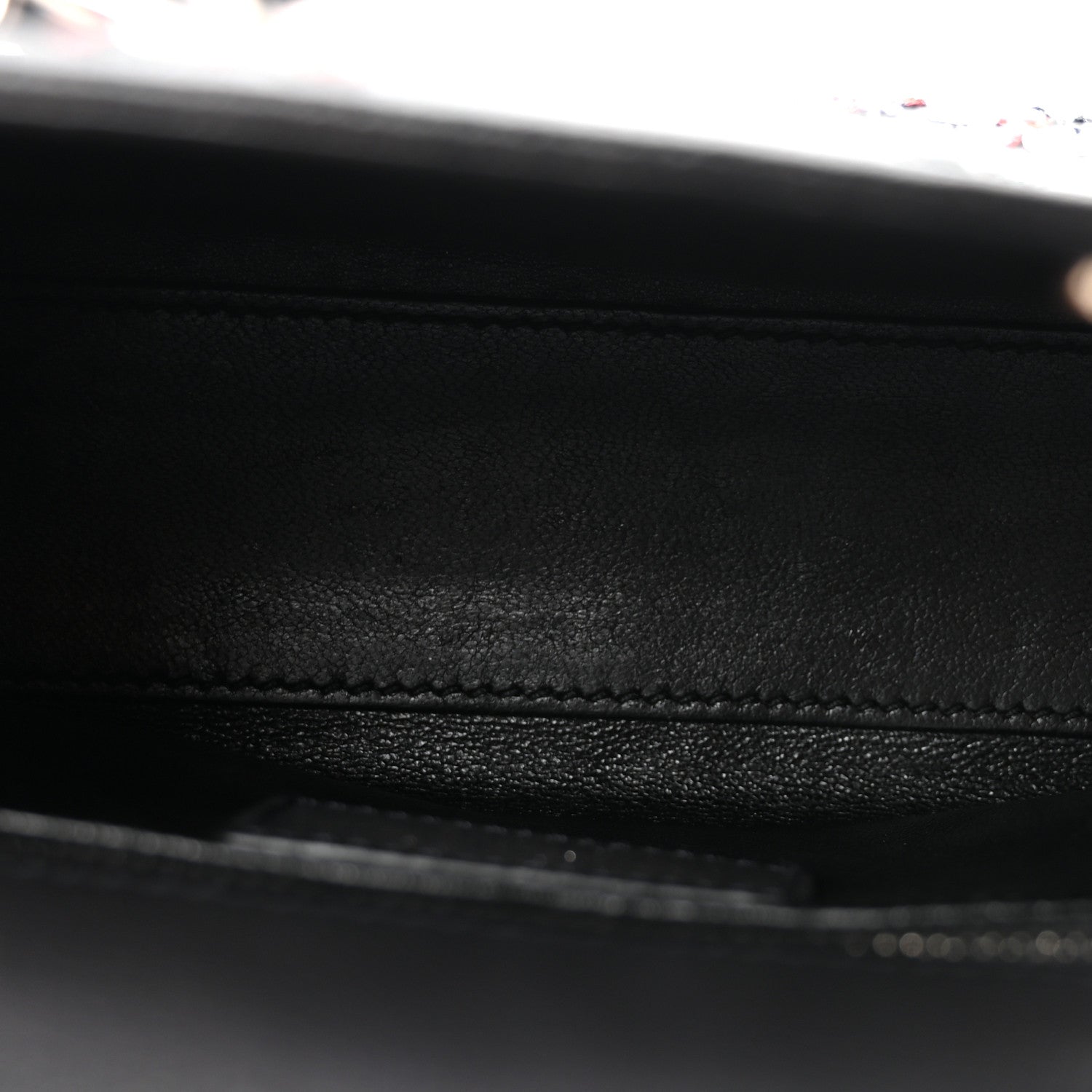 Christian Dior Goatskin Sequin Embroidered Mini Lady Dior Black 5 of 9