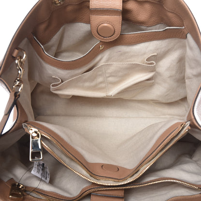 Gucci Pebbled Calfskin Large Bamboo Shopper Tote Camelia 9 of 12