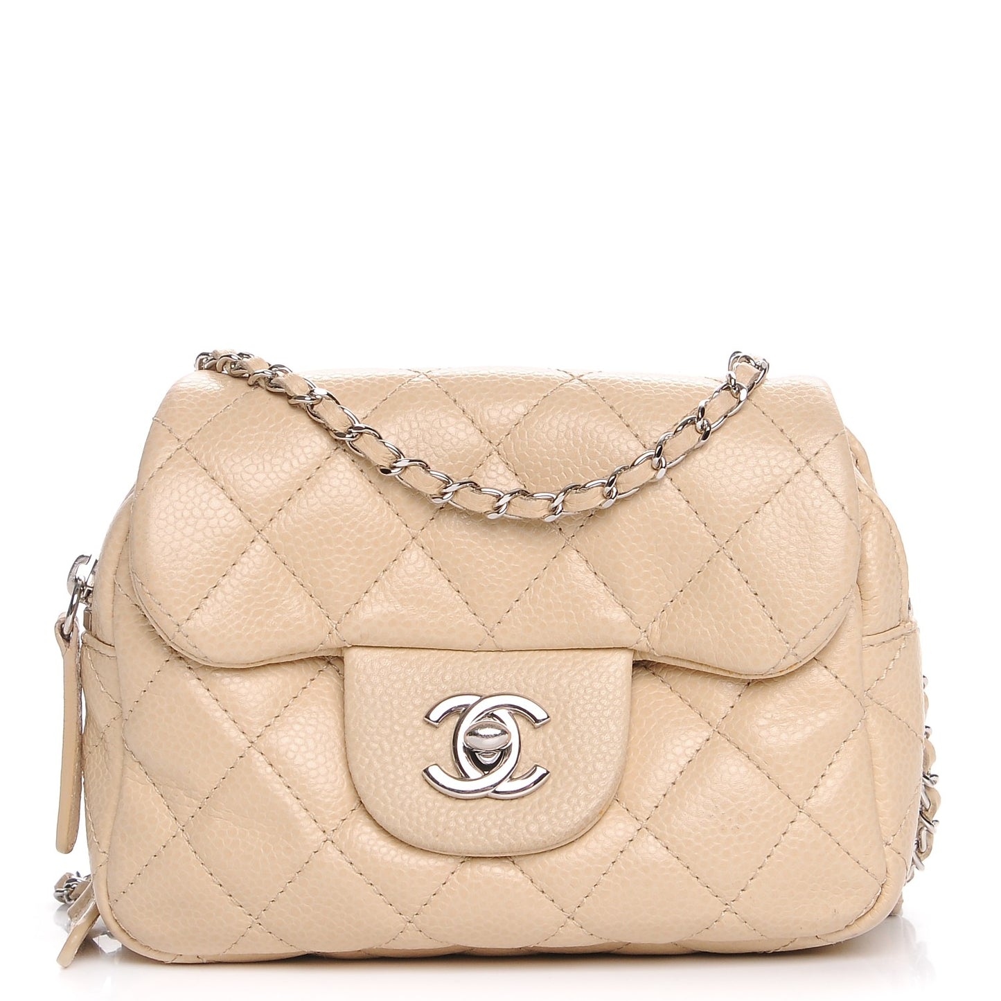 Caviar Quilted New Mini Flap Beige Clair