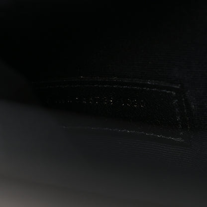 Saint Laurent Calfskin Crocodile Embossed Uptown Monogram Pouch Black 7 of 7